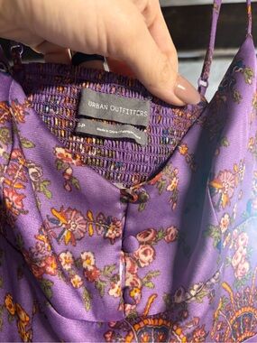 Urban Outfitters Purple Floral Button-Front Slip Dress
